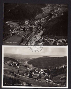 2 AK Rechenberg Bienenmühle Erzgeb. Luftbild 