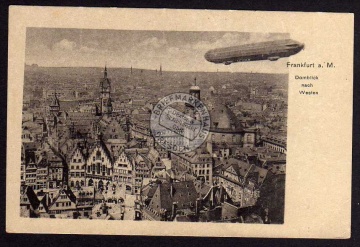 Frankfurt M. Domblick nach Westen Zeppelin aus 