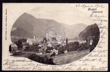 Mautern Steiermark 1902 Bahnpost 