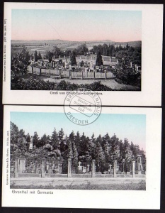 2 AK Ehrenthal Saarbrücken 1905 Germania 1907 