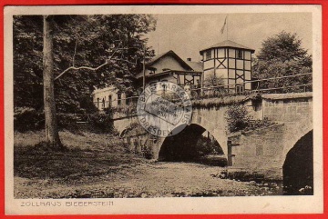 Bieberstein Zollhaus mit Brücke 1913 Reinsberg 