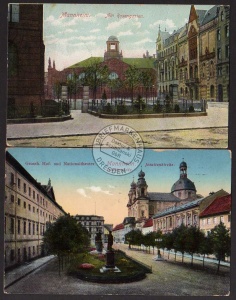 2 AK Mannheim 1906 Am Rosengarten Jesuitenkirche 