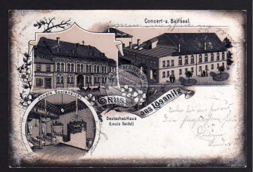 Litho Lössnitz Gasthaus Deutsches Haus 1901 