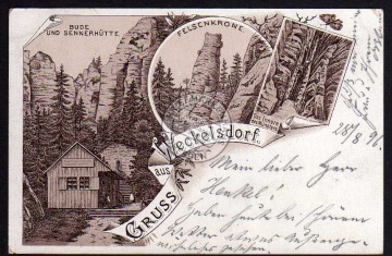 Weckelsdorf 1896 Litho Bude Sennerhütte 