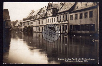 Grimma Hochwasser 5. Februar 1909 Bäckerei 