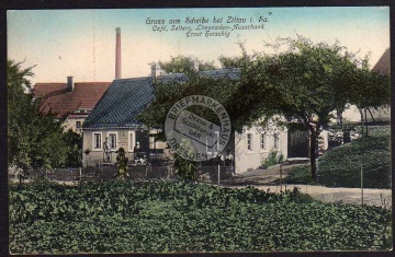 Scheibe bei Zittau Cafe Selters Limonaden Auss 