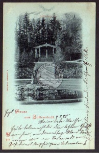 Ballenstedt 1898 Treppe Brunnen Park 