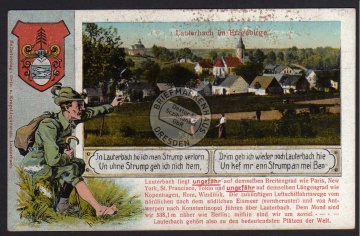 Lauterbach Erzgebirge Wappen Wanderer 1923 