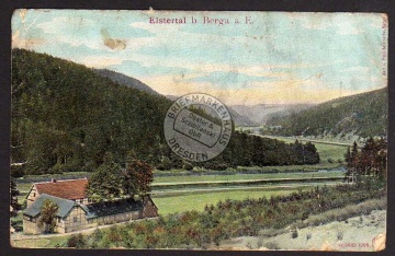 Elstertal bei Berga 1909 Gehöft 