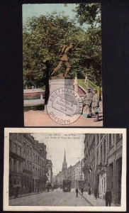 2 AK Lille 1915 Rue de Paris et le Clocher de Peg 