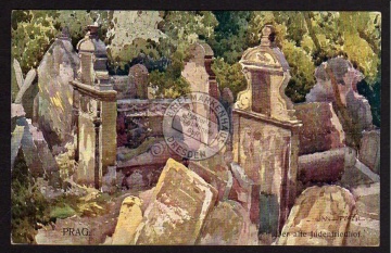 Prag Der alte Judenfriedhof Künstlerkarte 1916 