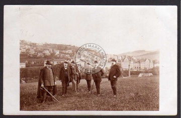 Ebersbach Foto AK 1912 Herrenausflug Ort !!! 