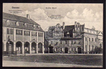 Dessau 1917 Großer Markt Fürst Leopold Denkmal 