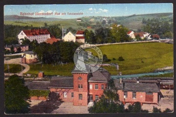 Hermsdorf b. Freiburg Schlesien Bahnhof 1923 