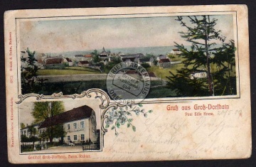 Gasthof Groß Dorfhain Bahnpost Dresden - 1908 