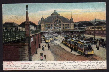 Halle a.S. Hauptbahnhof Straßenbahn 1905 