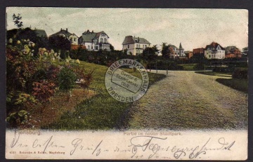 Flensburg Villen am Stadtpark 1903 Bahnpost 