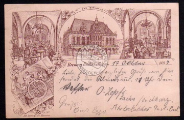 Bremen Rathskeller 1897 Austernhandlung Grote 