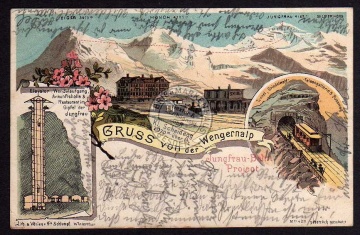 Wengernalp Lith 1898 Kl. Scheidegg Bahnhof Zug 