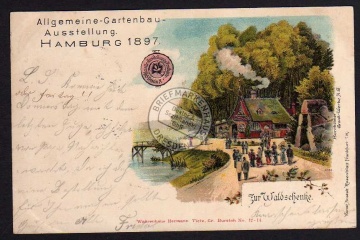 Hamburg 1897 Waldschenke Gartenbau Ausstellung 