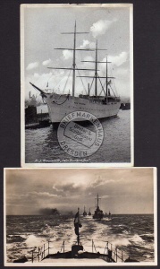 2 AK Wohnschiff Hein Godenwind 1934 Flotte Marsch 