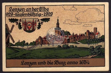 Lenzen Elbe 1000 Jahrfeier Festpostkarte SST 