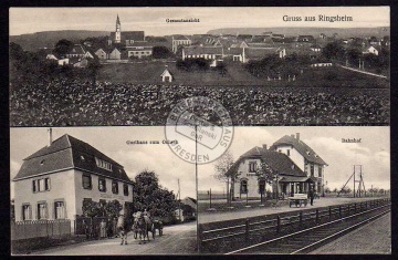 Ringsheim Bahnhof 1915 gasthaus zum Ochsen 