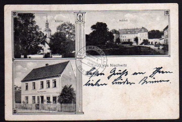 Nischwitz 1920 Thallwitz Schloss Geschäftshaus 