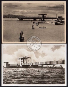 2 AK Stralsund Rügendamm Ziegelgrabenbrücke 