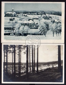2 AK Rautenkranz Wintersportplatz Ferienheim Muld 
