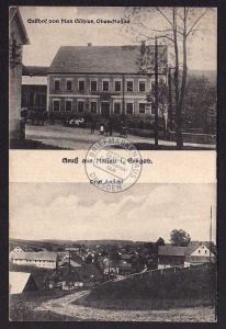 Nassau Erzg. Gasthof Göhler 1925 Dorf Ansicht 