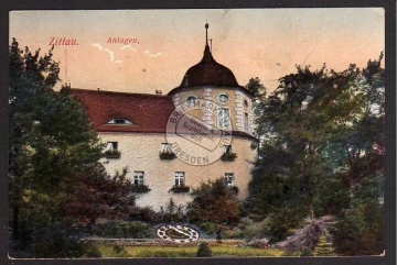 Zittau Anlagen 1917 Blumenuhr 