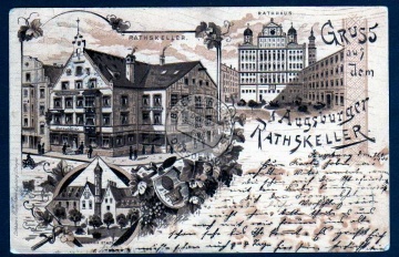 Augsburger Ratskeller Gaststätte Rathaus 1900 