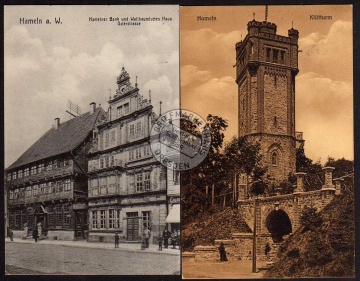 2 AK Hameln Hamelner Bank Klütturm 1912 