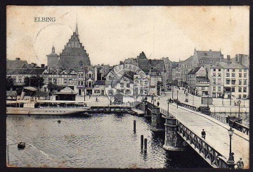 Elbing Elblag 1909  Brücke Bäcker Brod Kuchen 