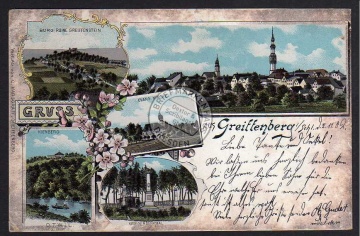 Greiffenberg Litho Kienberg Kirche Kriegerdenkmal 