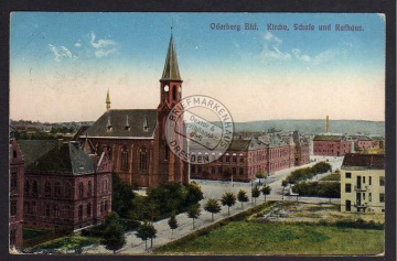 Oderberg Bahnhof Kirche Schule Rathaus 1915 