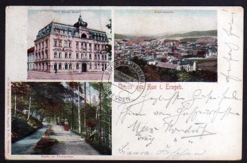 Aue Hotel Blauer Engel Flossgraben 1905 