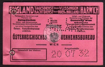 Fahrkarte Brenner Kufstein 1932 Fahrscheinheft 