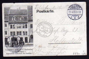 Eisleben Conditorei Zacharias 1905 Andreaskirc 