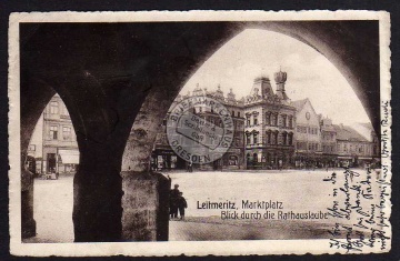 Leitmeritz 1915 Hotel Schwarzer Adler Markt 