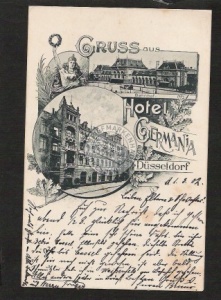 Düsseldorf Hotel Germania Bahnhof 1902 