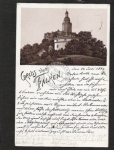 Litho Gruss vom Falken 1894 Meisdorf Falkenste 