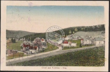 Kemtau Erzgebirge  handcoloriert 1913 