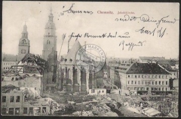 Chemnitz Jacobikirche Baustelle 1908 