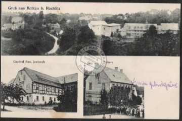 Kolkau bei Rochlitz Schule Gasthof ca 1910 