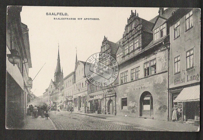 Saalfeld Saalestrasse mit Apotheke 