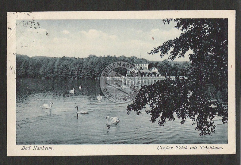 Bad Nauheim Großer Teich mit Teichhaus 