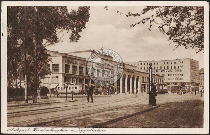 Stuttgart Hindenburgbau Zeppelinbau Reklame " 