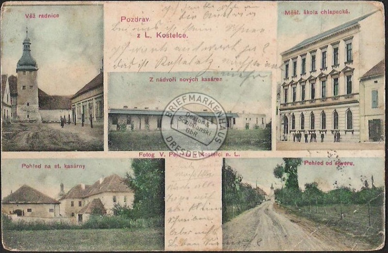 Kostelce nad labem 1906 Pozdrav Kostelci 